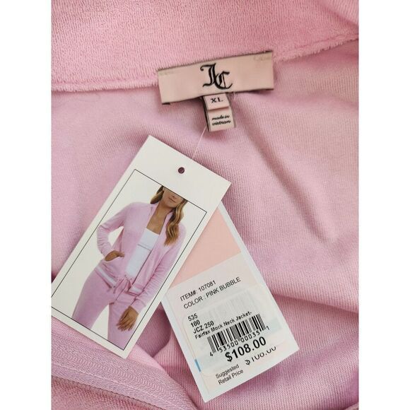 NWT Juicy Couture SET of pink top and full zip jacket Xl